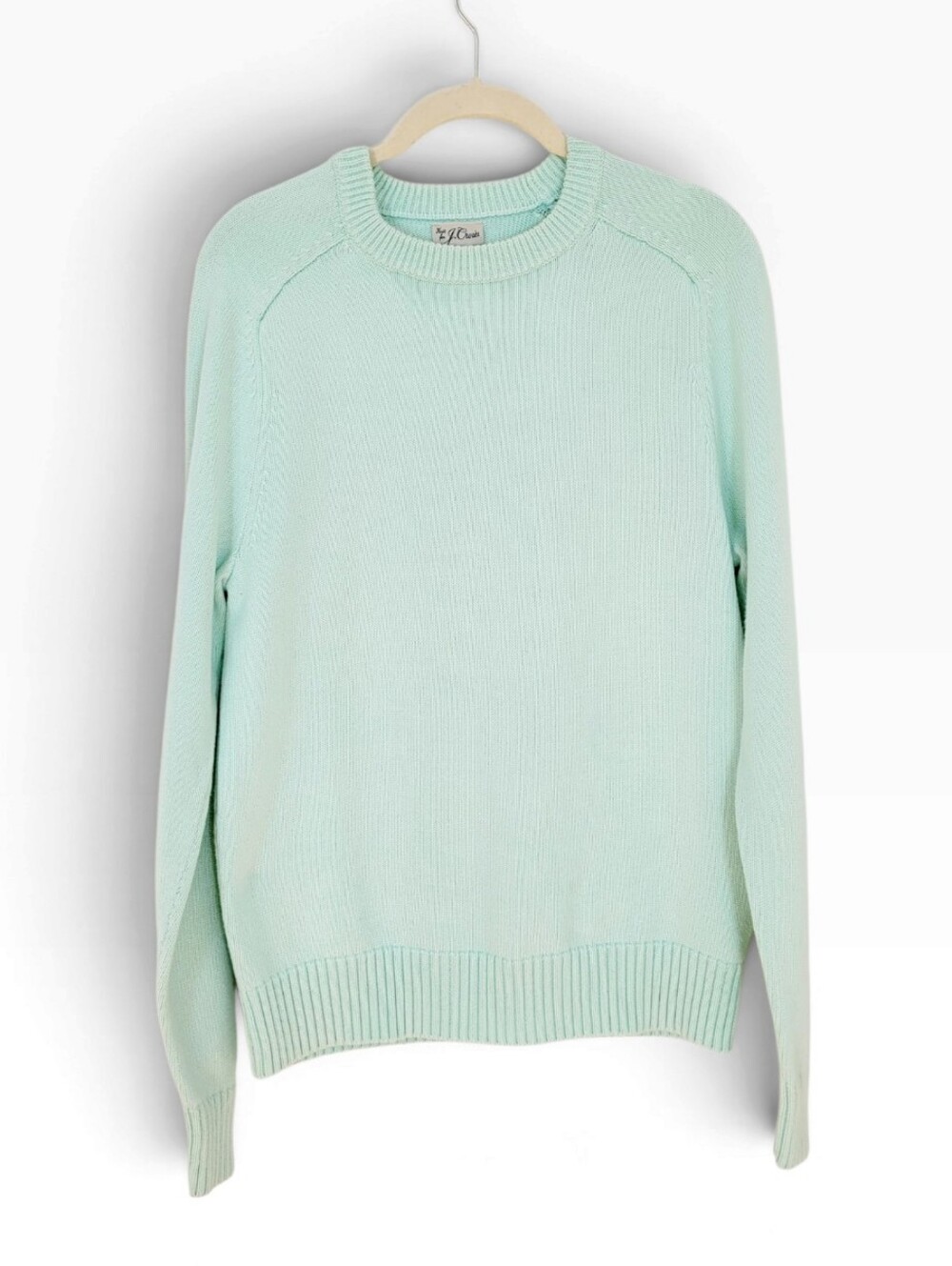 J.CREW Handknit Heritage Cotton Crewneck Sweater In Pistachio Green Small - Picture 2 of 7